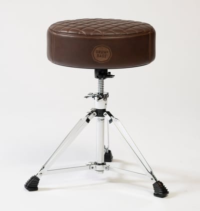 DRUMnBASE Full Grain Leather Drum Throne, Brown - Luxe drumkruk, full-grain leather, bruin