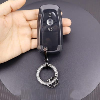 Transparant Zwart Voor Ford Edge Fusion Mustang Explorer F150 F250 F350 Ecosport 3 4 5 Knops Afstandsbediening Sleutelhoes Cover Fob Houder