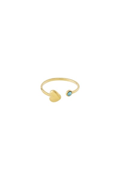 Goudlief Geboortesteen ring - Blauw - Verkleurt niet - Roestvrij staal