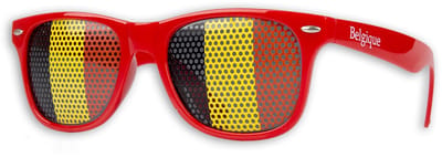 Partybril - België - Feestbril - Supporter bril - Party glasses Belgium - Rode Duivels - Zwart geel rood - Belgische vlag - Voetbal fan accessoire - Carnaval - Festival - Jonyx