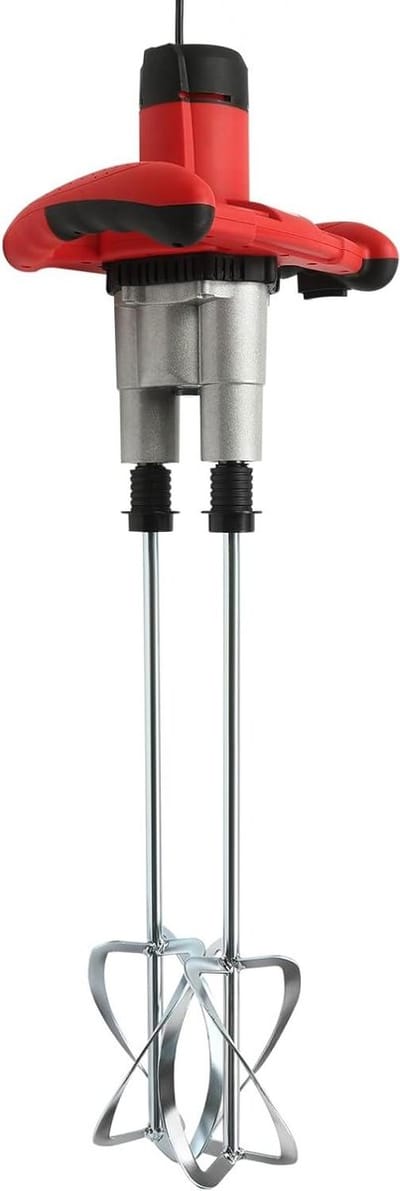 Mortelmixer - Betonmixer Roerder - Gips en Verf Mengen - Aluminium Kop - 1800 W - Rood