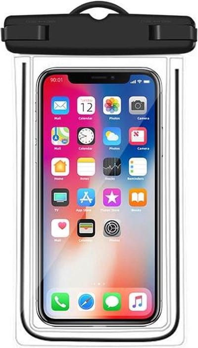 Waterdichte Telefoonhoes Zwart - Onderwater hoesje telefoon - Geschikt voor alle Smartphones -  Universeel - Ook voor paspoort & betaalpassen – Waterdichte telefoonzakje - Telefoonhoesjes - Drybag - Hoes voor onderwater