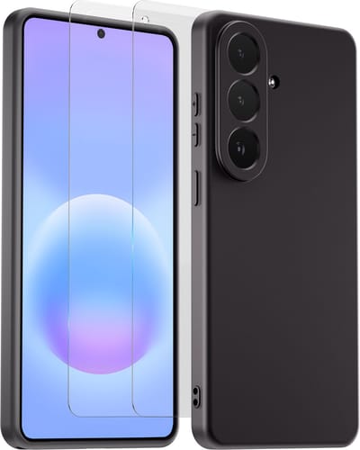 Hoesje geschikt voor Samsung A57 Zwart - 2x screenprotector - beschermglas screen protector- Anti Shock case