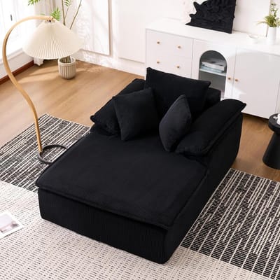 Fauteuil Zonder Montage - Relaxfauteuil Zithoek - Ontspannen Lezen - Frameloos Ontwerp - 46 cm hoog - Zwart