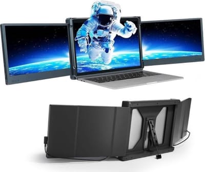 Luxe Portable Monitor – Tri-Screen – Laptop Scherm Uitgbreider – Met Kabels & Bescherhoes – Full HD – 13-16,5 Inch – Extra Krachtig – Zwart