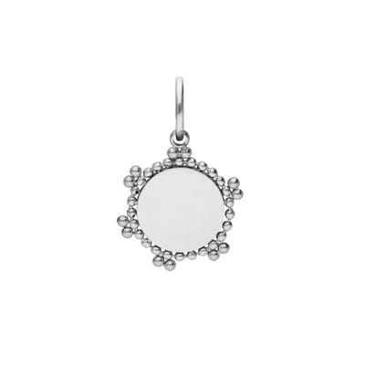 Lucardi Dames Stainless steel bedel munt bewerkt - Hanger - Staal - Zilverkleurig
