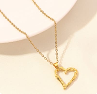 elegante ketting met hart - heart - necklace - kleur goud - gold - stainless steel - waterproof - cadeau moeder dochter