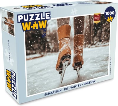 Puzzel Schaatsen - IJs - Winter - Sneeuw - Legpuzzel - Puzzel 1000 stukjes volwassenen - Kerstpuzzel - Kerstpuzzels - Kerst - Cadeau - Kerstcadeau voor mannen, vrouwen en kinderen