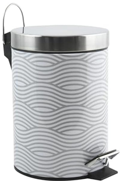 Pedaalemmer Wave Grey - 3 Liter - met Uitneembare Binnenemmer voor Badkamer en Keuken