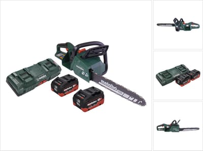 Metabo MS 36-18 LTX BL 40 Accu-kettingzaag 36 V ( 2x 18 V ) 40 cm 22 m/s borstelloos + 2x accu 10.0 Ah + dubbele lader
