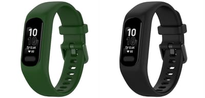 Strap-it Bundel van 2 Siliconen Bandjes - Geschikt voor Garmin Vivosmart 5 - Zwart & Donkergroen - Sportbandje - Sportarmband - Siliconen Band - Waterbestendig & zweetbestendig
