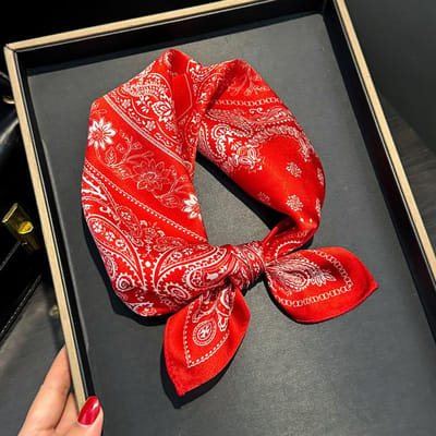 Zijden Vierkante Sjaal Dames Nek Bandana Moerbei Sjaals Vrouwelijke Neckerchief Mode Hoofddoek Sjaal Wikkel Hijab Real Silk 53x53cm red