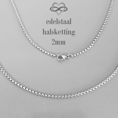 Ketting - RVS - L 60 cm - D 1.5mm - minimalistische - Mooie tijdloze Stalen zilverkleurige Jasseron schakel - stevig, modern, comfortabel en gemaakt van materiaal dat niet verkleurt en geen allergische reacties veroorzaakt.”