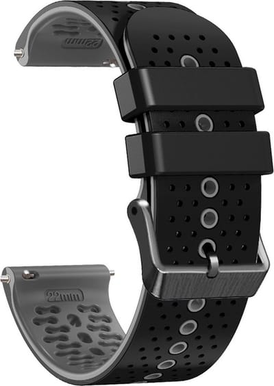 Siliconen bandje - geschikt voor Garmin Vivoactive 4 / Venu 3 / Venu 2 / Forerunner 255 / Forerunner 265 / 570 (47mm) - zwart-grijs