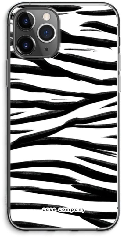Case Company® - Hoesje geschikt voor iPhone 11 Pro Max hoesje - Zebra pattern - Soft Cover Telefoonhoesje - Bescherming aan alle Kanten en Schermrand