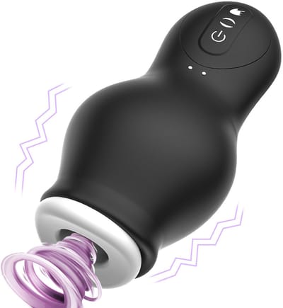 Oneay Masturbatiecup voor Mannen, Automatische Drakenzuigcup met 7 Vibratiestanden, Glans Vibrerende Zuigmassager, Penistrainingsapparaat, Seksspeeltjes voor Volwassenen,zwart