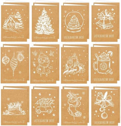 Kerstkaarten voor een feestelijke sfeer, unieke ontwerpen, gepersonaliseerde berichten en mooie enveloppen