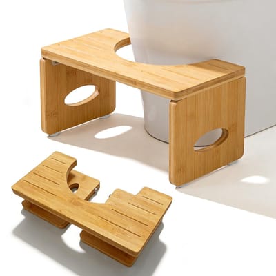 Dailygoods- Toiletkruk Inklapbaar - Houten Toiletkruk - Voor Volwassenen - Gezonde Lichaamshouding - Ruimtebesparend - Ondersteunt Comfortabele Zithouding - Toiletstep