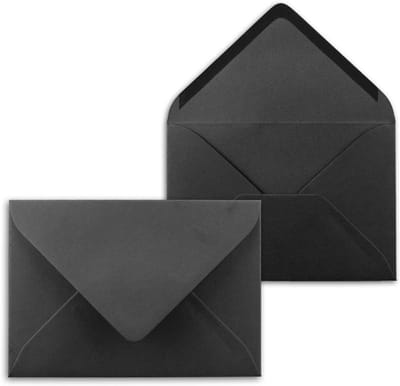 Enveloppen C7 - Kleine enveloppen - Persoonlijke post - Puntige klep - 500 stuks - Zwart