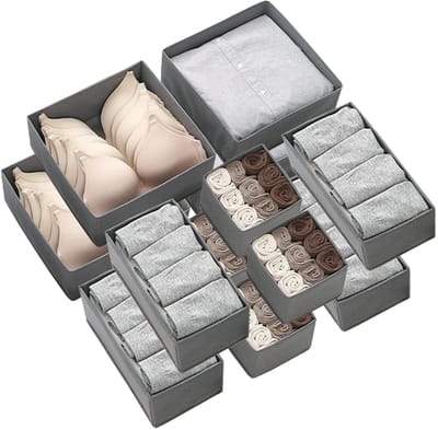 Unyqoos ® Handige Opbergset voor Kledingkasten met 12 Stuks, Ideaal voor Efficiënte Organisatie van Kledingstukken