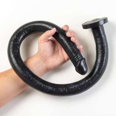 Lange Anaal Dildo - Zwarte Anaal Plug 89 cm Lang - Extra Lange Butt Plug Zwart