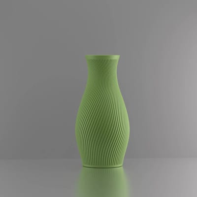 3d-gezellig Diana - Vaas - Lichtgroen - Maat 30 cm - Kunststof - Modern - Bloemenvaas -100% gerecycled PLA (bioplastic)