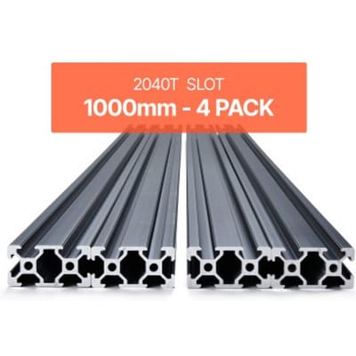 VEVOR 4-delige set van 1000 mm aluminium profielen met T-groeven, 2040 aluminium extrusieprofiel, geanodiseerde lineaire rail volgens Europese normen, sleufprofiel voor 3D-printers, CNC-machines, doe-het-zelfprojecten, lasergraveren, zwart