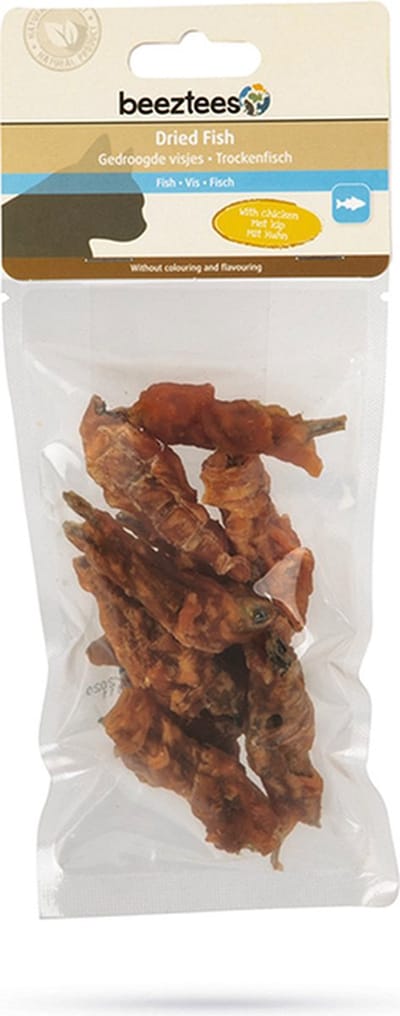 *** 2 X *** Beeztees kattensnack 70 gr = 140 gr gedroogde visjes met kip - GEEN kleur en smaakstoffen.