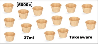 5000x Sausbakje kraft papier 37ml - souffle- Saus bakje mayonaise ketchup mosterd diner food