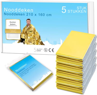 YOR® Nooddeken - Isolatiedeken - Reddingsdeken - Goud/Zilver - 210cm x 160cm x 1cm