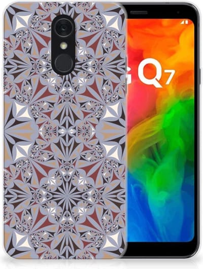 LG Q7 TPU Siliconen Hoesje Flower Tiles