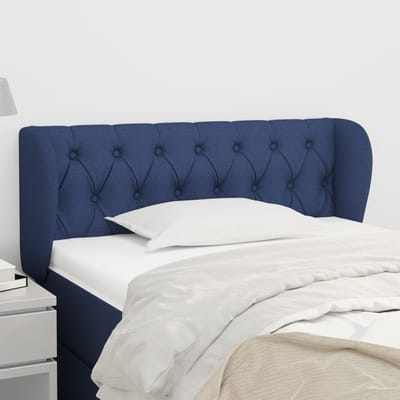 vidaXL - Hoofdbord - met - randen - 93x23x78/88 - cm - stof - blauw