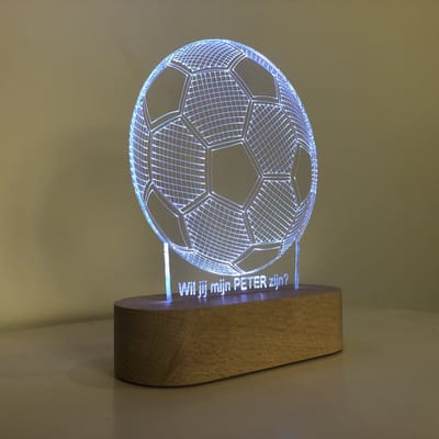 Nachtlamp (LED) Wil jij mijn Peter zijn? | voetbal | coolste peter | superheld | peter vragen | peter worden | peetoom vragen | peetoom worden | doosje met een vraag | cadeau | origineel