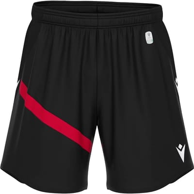 Macron Shen Eco Short Heren - Zwart / Rood | Maat: 3XL