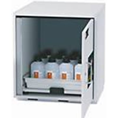 Zure en alkalische onderkast asecos SL-CLASSIC-UB, scharnierende deur, aanslag rechts, voorkant lichtgrijs, B 590 x D 570 x H 600 mm