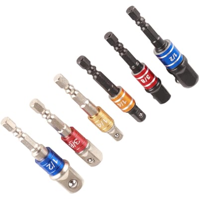 6-delige Socket Adapter Set Zeskantige Schacht Bit Socket Moersleutel Adapter Verlengset Luchtschroevendraaier Vermogen