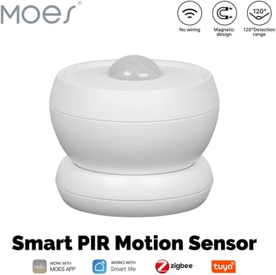 Zigbee Bewegingssensor | Bewegingssensor | Wifi | App bediening | Wandmontage | Detectiehoek 120 graden | Tuya Smart Life | Wit