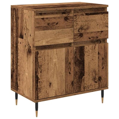 vidaXL - Dressoir - Oud - Hout - 60 - x - 35 - x - 70 - cm - Geengineerd - Hout - en - IJzer