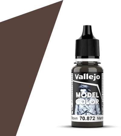 Vallejo Hobbyverf Acrylverf - 70872 Model Color Chocolate Brown - Acryl Verf flesje - 17 ml