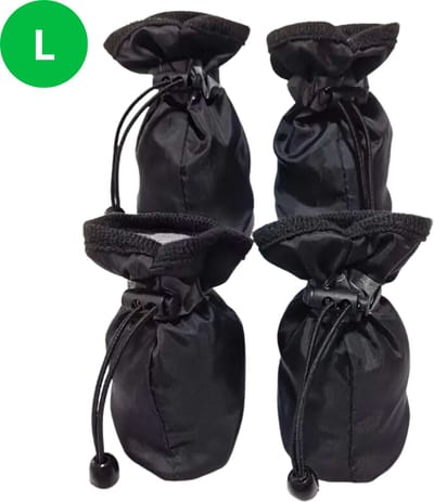 Livano Hondenschoenen Pootbeschermer - Hondenschoenen - 4 Stuks - Hondenschoentjes - Pootbescherming Hond - Waterbestendig - Zwart L