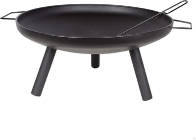 Portable Outdoor Fire Bowl with Poker Hook - Iron Material - Robust Dimensions (59 x 72.5 x 28 cm) - Outdoor Grill for Camping
