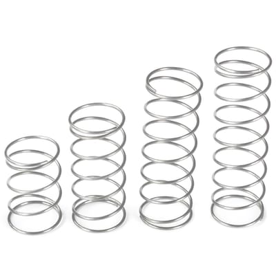 Dailygoods - Set van 10 Mini Roestvrijstalen Compressieveren 1 x 5 x 20 mm