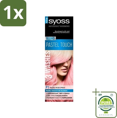 1 x Syoss Color Blond Pastel Touch P1 Pastel Rose - Haarverf Spray - Pastel Rose - Haarverf Spray - Pastel Rose - Blond - Salonplex Technologie - Haarverlichting