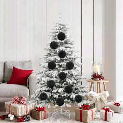 vidaXL - Kerstbal - Set - XL - 9 - st - Zwart - Ø - 15 - cm - Kunststof