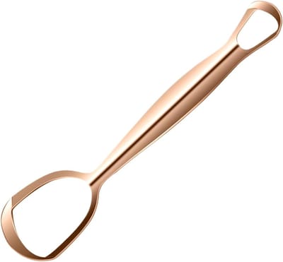 Metalen tongschraper - Mondverzorging tool - Frisse adem - Waaiervormig ontwerp - 15.5 x 3.8 cm - Metaal