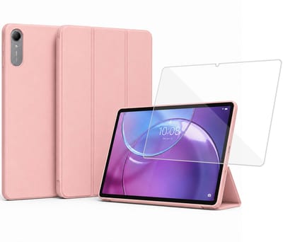 ChiGuard Hoesje & Screenprotector geschikt voor Lenovo Idea Tab Pro Gen 2 Hoesje – Gehard Glas - Shock Proof Hoesje – Smart Cover - Rose