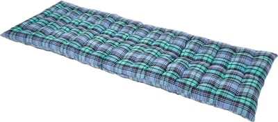 Homescapes Tuinbank Kussen – Geruit ("Black Watch") – 3 Zitter Zitkussen – 143x42 cm – Katoen – Wasbaar – Comfortabel & Stijlvol