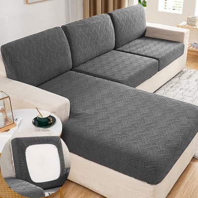 Elastische Bankhoes Kussenhoes Bankhoes Effen Kleur Bankhoes All-Inclusive Vier Seizoenen Universele Hoes Doek Bankkussenhoes 45-60cm*45-60cm*5-20cm