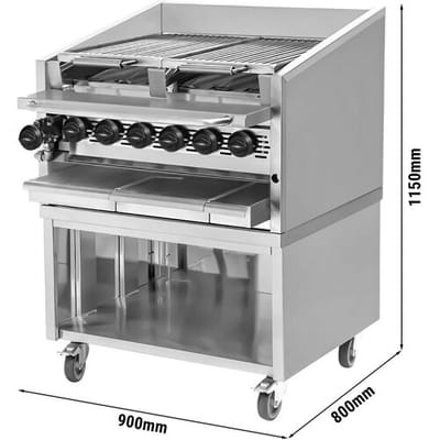 GGM Gastro Hochleistungsgrill - American Style - 2 Grillroste Zilver