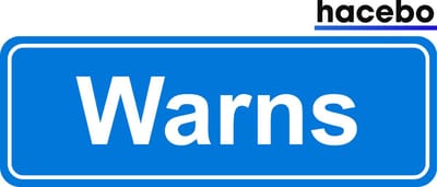 Hacebo - Plaatsnaam Sticker - 29x10 CM - Warns sticker - Verkeersborden sticker - grappige cadeaus - Warns